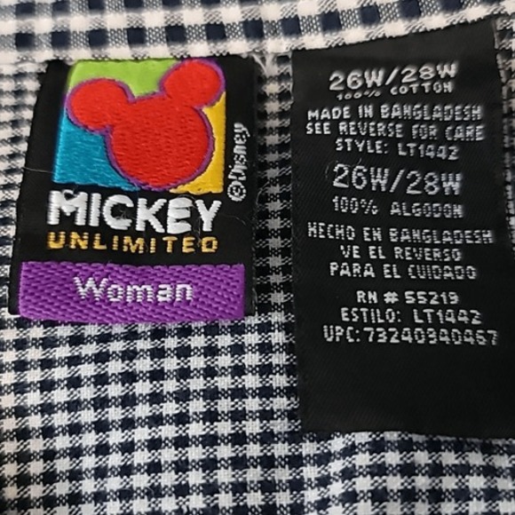 Mickey Unlimited‎ Vintage Mickey & Minnie Gingham Button Down Top - Picture 10 of 12